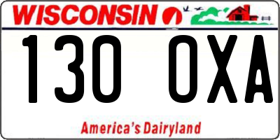 WI license plate 130OXA
