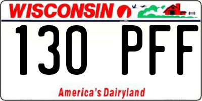 WI license plate 130PFF