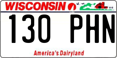 WI license plate 130PHN