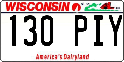WI license plate 130PIY
