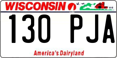 WI license plate 130PJA