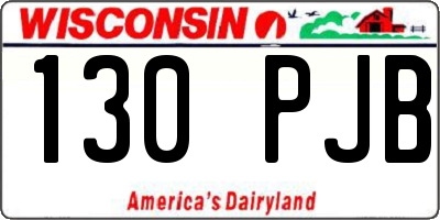 WI license plate 130PJB