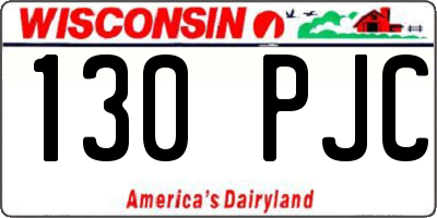 WI license plate 130PJC