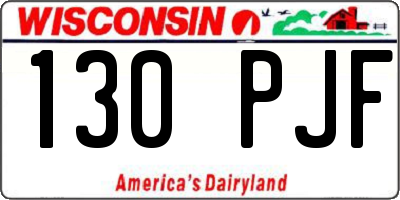 WI license plate 130PJF