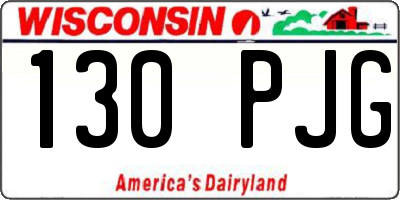 WI license plate 130PJG