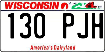 WI license plate 130PJH