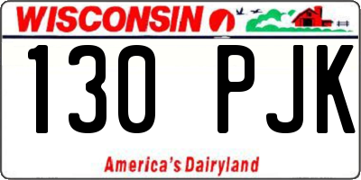 WI license plate 130PJK