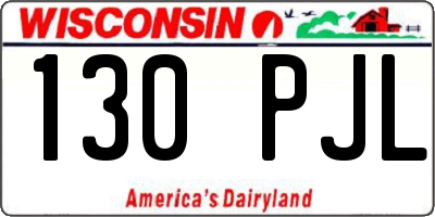 WI license plate 130PJL