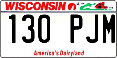 WI license plate 130PJM