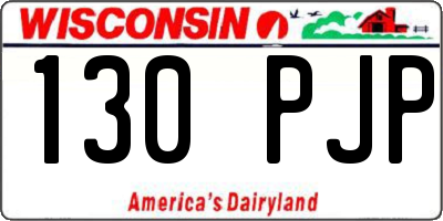 WI license plate 130PJP