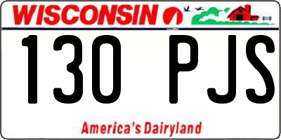 WI license plate 130PJS