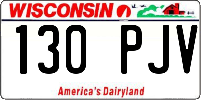 WI license plate 130PJV