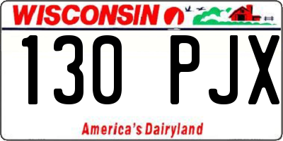 WI license plate 130PJX