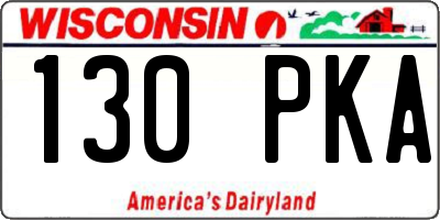 WI license plate 130PKA