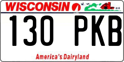 WI license plate 130PKB