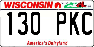 WI license plate 130PKC