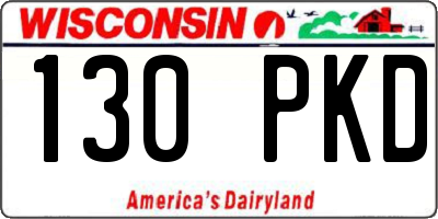 WI license plate 130PKD