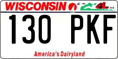 WI license plate 130PKF