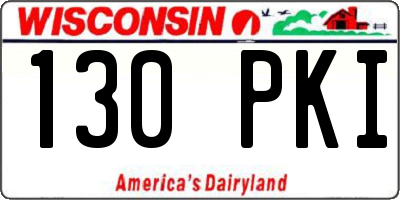 WI license plate 130PKI