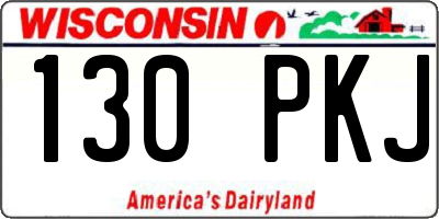 WI license plate 130PKJ