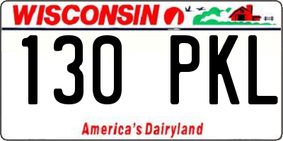 WI license plate 130PKL
