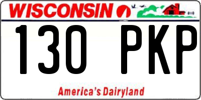 WI license plate 130PKP