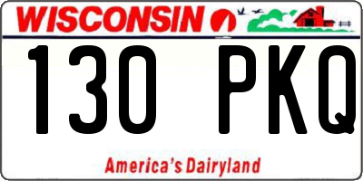 WI license plate 130PKQ