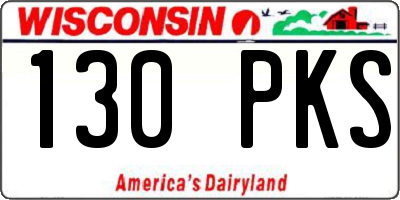WI license plate 130PKS