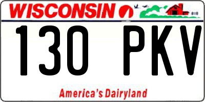 WI license plate 130PKV