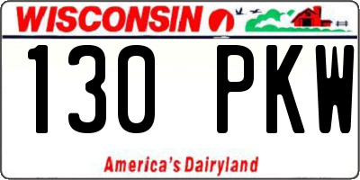 WI license plate 130PKW