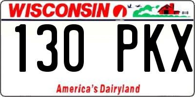 WI license plate 130PKX