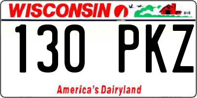 WI license plate 130PKZ