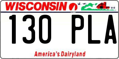 WI license plate 130PLA