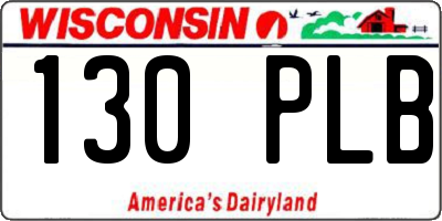 WI license plate 130PLB