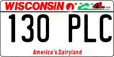 WI license plate 130PLC
