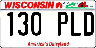WI license plate 130PLD