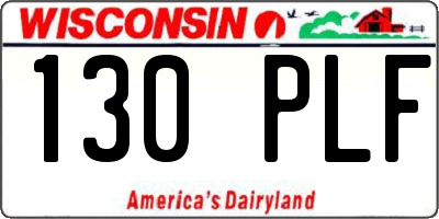 WI license plate 130PLF
