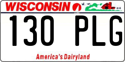 WI license plate 130PLG