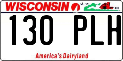 WI license plate 130PLH