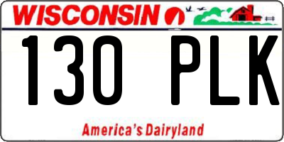 WI license plate 130PLK