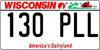 WI license plate 130PLL