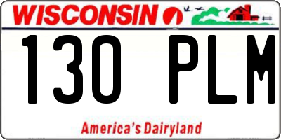 WI license plate 130PLM