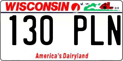 WI license plate 130PLN