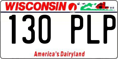 WI license plate 130PLP
