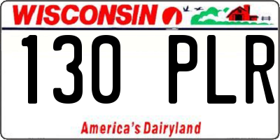 WI license plate 130PLR
