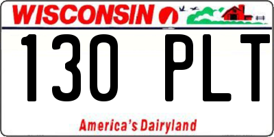 WI license plate 130PLT
