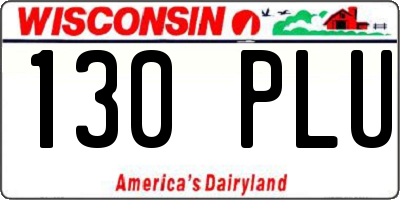 WI license plate 130PLU