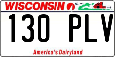WI license plate 130PLV