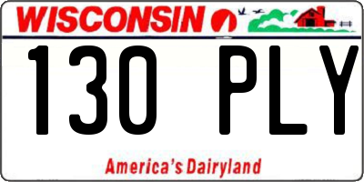 WI license plate 130PLY