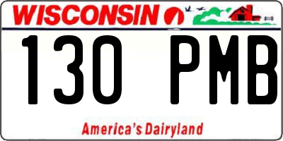 WI license plate 130PMB